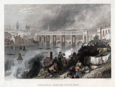Puente de Alto Nivel sobre el Tyne en Newcastle, 1849 de Thomas Abiel Prior