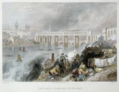 Newcastle-upon-Tyne desde el suroeste, c. 1850 de Thomas Abiel Prior
