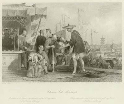 Comerciantes de gatos chinos de Thomas Allom