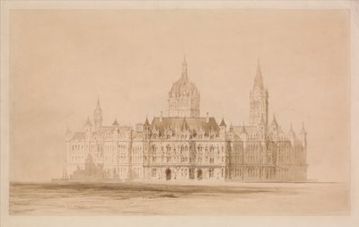 Proyecto para el concurso del ayuntamiento de Mánchester de Thomas Allom