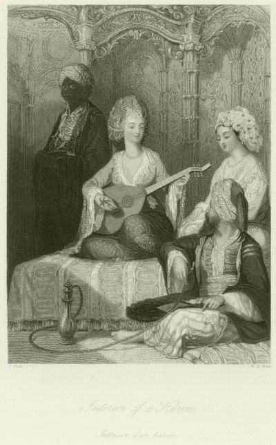 Interior de un harén de Thomas Allom