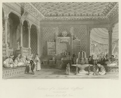 Interior de un café turco de Thomas Allom