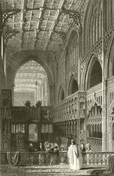 Interior de la Iglesia Colegiata, Manchester de Thomas Allom
