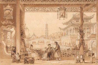 La terraza de la casa de un mandarín en Pekín de Thomas Allom
