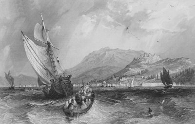 Esmirna, desde el Puerto, Asia Menor de Thomas Allom