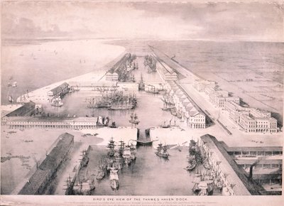 Muelle de Thames Haven, Londres, c. 1830 de Thomas Allom