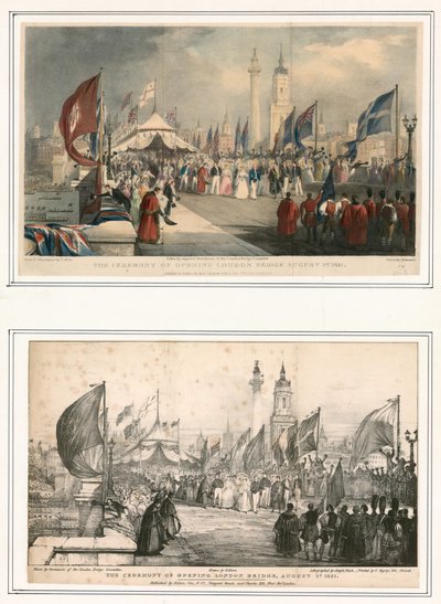 La ceremonia de apertura del Puente de Londres, 1 de agosto de 1831 de Thomas Allom