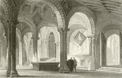 La Galilea, extremo oeste de la Catedral de Durham de Thomas Allom