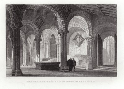 La Galilea en el extremo oeste de la Catedral de Durham de Thomas Allom