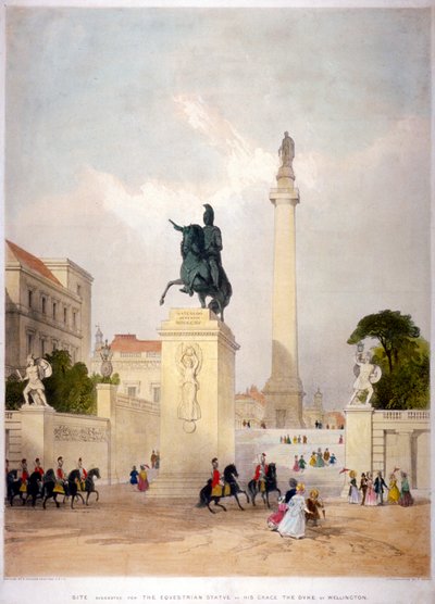 El Mall y Waterloo Place, Westminster, Londres, c. 1845 de Thomas Allom