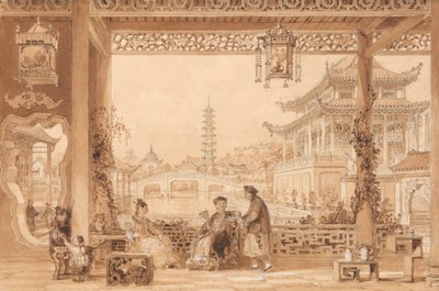 La terraza de la casa de un mandarín en Pekín de Thomas Allom