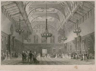 La Galería Waterloo, Palacio de Buckingham. Publicado en 1840 de Thomas Allom