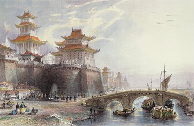 Puerta occidental de Pekín, c.1850 de Thomas Allom