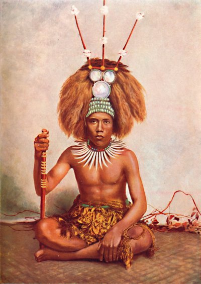Un jefe samoano en traje ceremonial completo, 1902 de Thomas Andrew