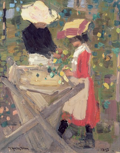 Recolección de lúpulo, 1893 de Thomas Austen Brown