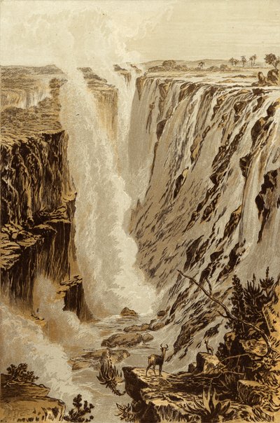 Las Cataratas Victoria, Zambezi, desde el extremo este del abismo de Thomas Baines