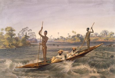 Zanjueelah, el barquero de los rápidos, pub. 1865 de Thomas Baines