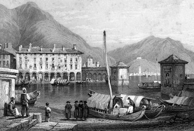Como y el Lago de Como, Lombardía, Italia, siglo XIX de Thomas Barber