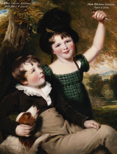 Retrato de Thomas Osborne Bateman, de 8 años, con su hermano, Hugh Athelstan, de 6 años, 1818 de Thomas Barber