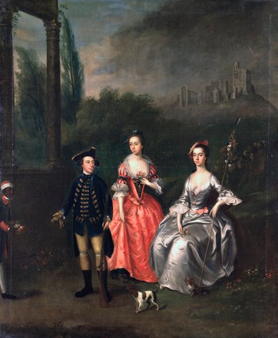 Retrato del Capitán Fenwick, su Esposa Isabella Orde y su Hermana Ann, c.1746 de Thomas Bardwell