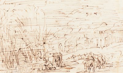 Figuras en un paisaje de Thomas Barker
