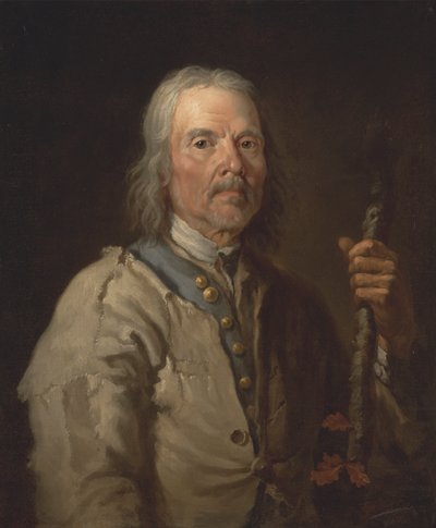 Hombre con un bastón en la mano de Thomas Barker