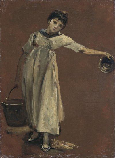 Niña con cubo (óleo sobre lienzo) de Thomas Barker of Bath