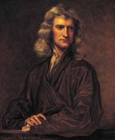 Retrato de Isaac Newton, después del original de Sir Godfrey Kneller de 1689 de Thomas Barlow