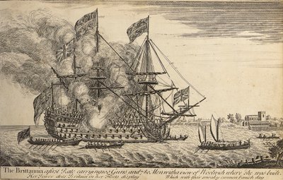 Brittannia", c.1730 (aguafuerte) de Thomas Baston