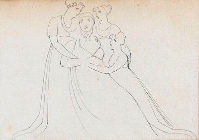 Las sobrinas de Nelson - Miss Bolton y Charlotte Nelson, después Lady Hood de Thomas Baxter