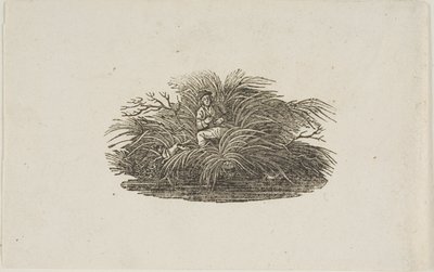 Colofón: Hombre en arbusto de Thomas Bewick