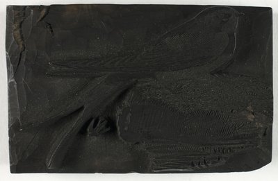 Bloque de madera para La golondrina, de Una historia de las aves británicas de Thomas Bewick