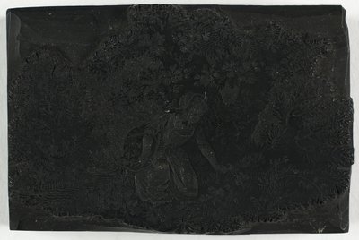 Bloque de madera para mujer recogiendo flores de Thomas Bewick