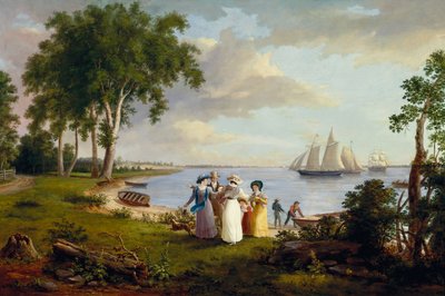 Vista del Delaware cerca de Filadelfia de Thomas Birch