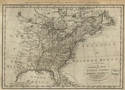 Mapa correcto de los Estados Unidos de América del Norte; incluyendo los territorios británicos y españoles, cuidadosamente trazado de acuerdo con el tratado de 1784. LOC 74692103 de Thomas Bowen