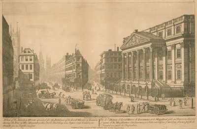 Vista de la Mansion House, residencia del Lord Mayor de Londres de Thomas Bowles