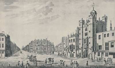 Fuera del Palacio de St. James, Pall Mall, 1740-1760, 1920 de Thomas Bowles