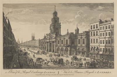 Vista del Royal Exchange Londres, 1751 de Thomas Bowles