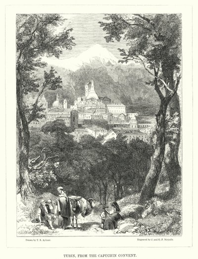 Turín, desde el Convento de los Capuchinos (grabado) de Thomas Brabazon Aylmer