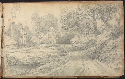 Álbum de estudios de paisajes y figuras: Un camino cerca de Berkhampstead, Hertfordshire. 8 de septiembre de 1811 de Thomas Bradshaw
