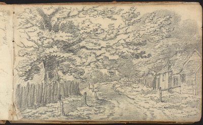 Álbum de estudios de paisajes y figuras: Camino rural cerca de Potten End de Thomas Bradshaw