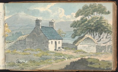 Álbum de estudios de paisajes y figuras: Dos casitas de piedra de Thomas Bradshaw