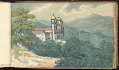 Álbum de estudios de paisajes y figuras: Villa en las montañas de Thomas Bradshaw