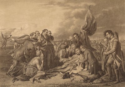 La muerte del general Wolfe en las alturas de Abraham, Quebec, 13 de septiembre de 1759, 1886 de Thomas Brown