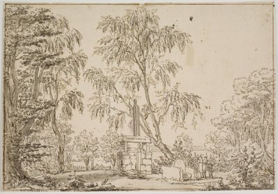 Parte del jardín de Fredensborg con "la antigua florecida" y el lago Esrom al fondo de Thomas Bruun