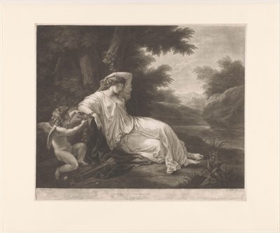 Cupido ata a Aglaia dormida a un árbol de Thomas Burke