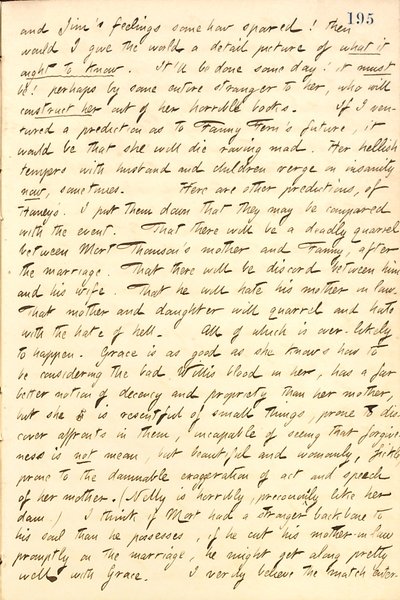 Describe una charla con Jesse Haney sobre Fanny Fern y sus hijas. Transcripción de Thomas Butler Gunn