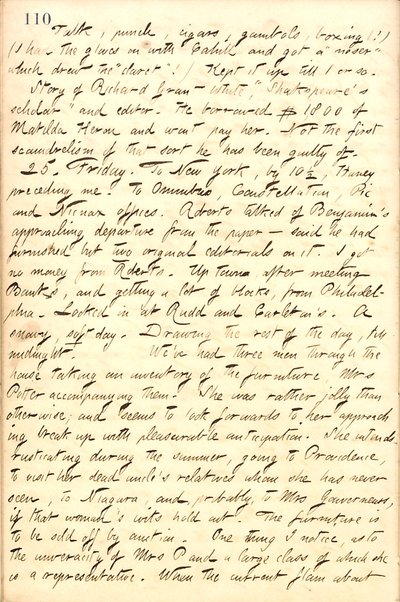Diarios de Thomas Butler Gunn - Volumen 10, página 123, 24-25 de febrero de 1859 de Thomas Butler Gunn