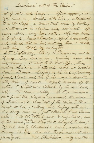 Diarios de Thomas Butler Gunn - Volumen 15, página 104, 25 de enero de 1861 de Thomas Butler Gunn
