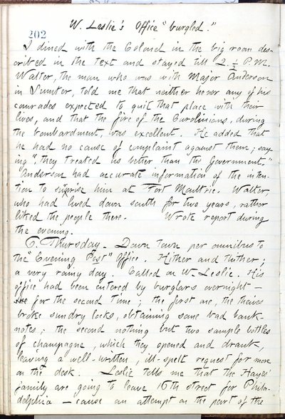 Diarios de Thomas Butler Gunn - Volumen 16, página 224, 5 de junio de 1861 de Thomas Butler Gunn